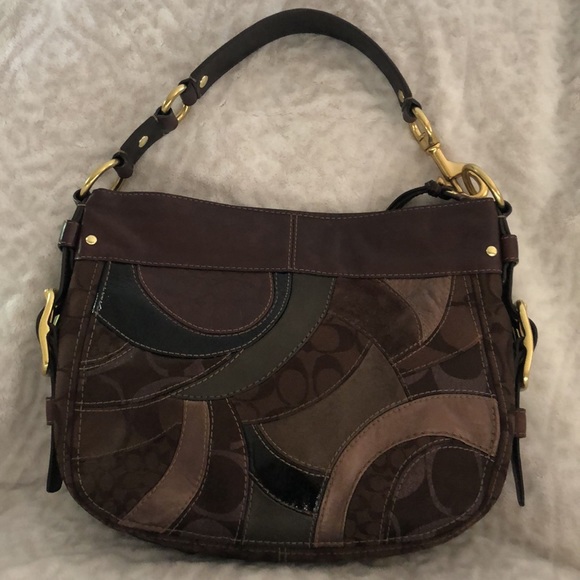 Beautiful vintage Coach bag brown 12x10x4 well loved - Picture 5 of 15